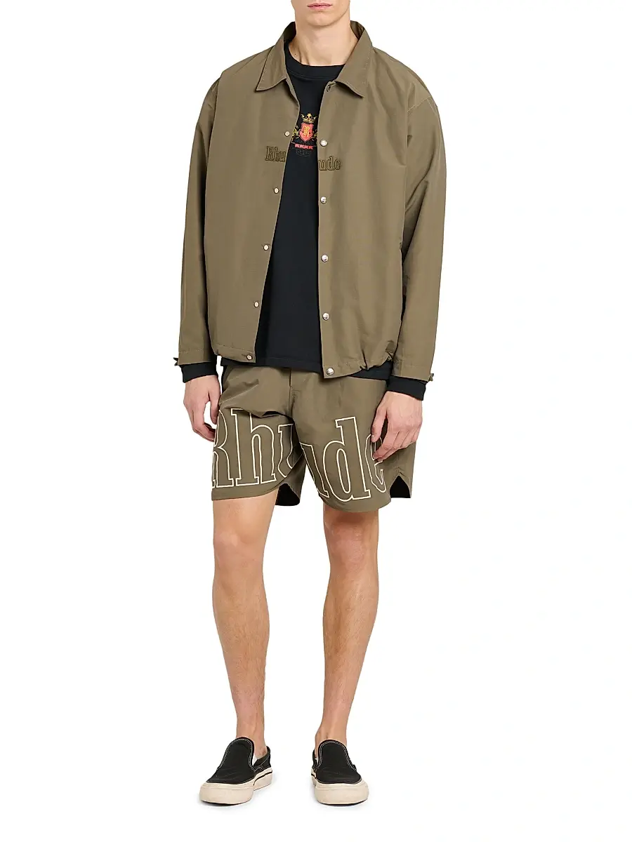 Rhude Men's Logo Cotton-Nylon Ripstop Coach's Jacket | Thumbnail 2 Rhude Men's Logo Cotton-Nylon Ripstop Coach's Jacket | Thumbnail 2
