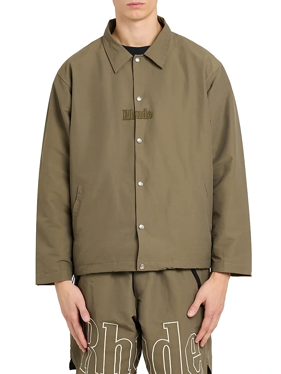 Rhude Men's Logo Cotton-Nylon Ripstop Coach's Jacket | Thumbnail 3 Rhude Men's Logo Cotton-Nylon Ripstop Coach's Jacket | Thumbnail 3