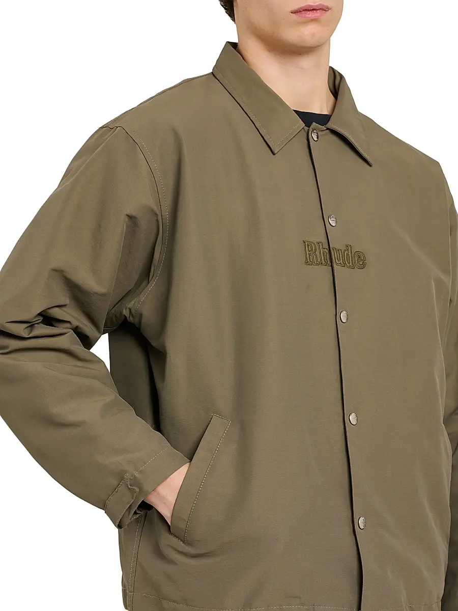 Rhude Men's Logo Cotton-Nylon Ripstop Coach's Jacket | Thumbnail 6 Rhude Men's Logo Cotton-Nylon Ripstop Coach's Jacket | Thumbnail 6