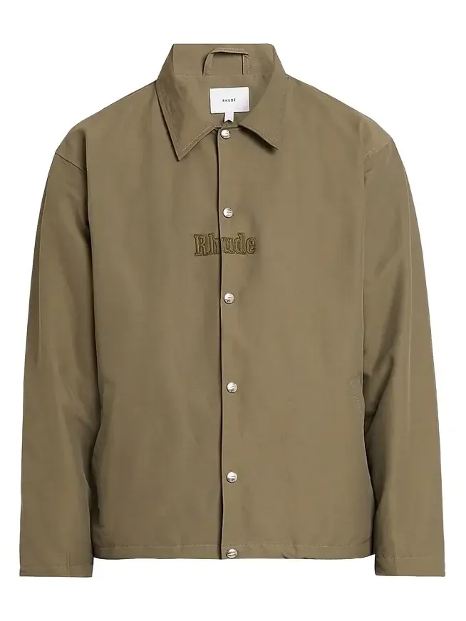 Rhude Men's Logo Cotton-Nylon Ripstop Coach's Jacket