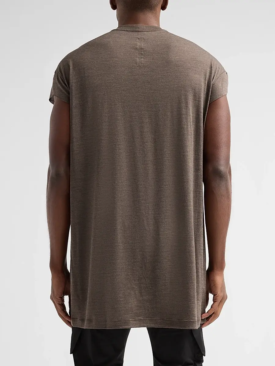 Rick Owens Men's Jumbo Wool-Silk Crewneck T-Shirt | Thumbnail 3 Rick Owens Men's Jumbo Wool-Silk Crewneck T-Shirt | Thumbnail 3