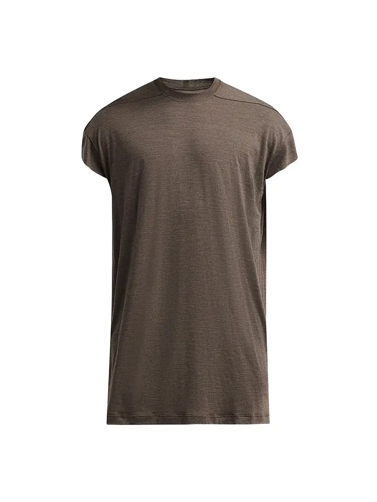 Rick Owens Men's Jumbo Wool-Silk Crewneck T-Shirt - Dark Dust | Image 1 Rick Owens Men's Jumbo Wool-Silk Crewneck T-Shirt - Dark Dust | Image 1