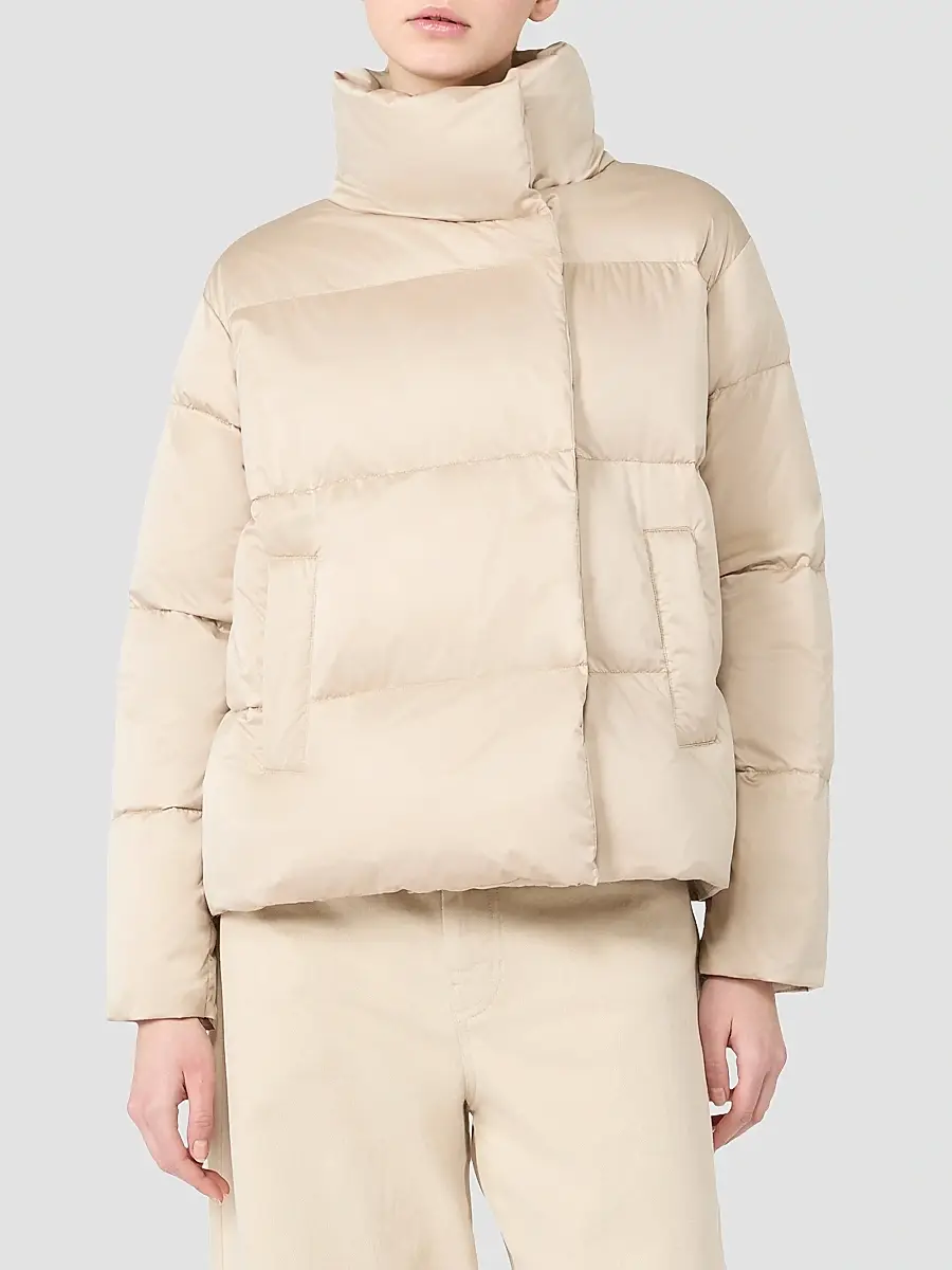 Weekend Max Mara Women's Short Down Jacket in Technical Satin - Sand | Thumbnail 3 Weekend Max Mara Women's Short Down Jacket in Technical Satin - Sand | Thumbnail 3