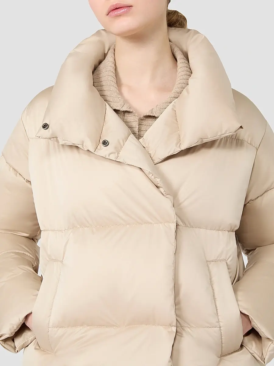 Weekend Max Mara Women's Short Down Jacket in Technical Satin - Sand | Thumbnail 6 Weekend Max Mara Women's Short Down Jacket in Technical Satin - Sand | Thumbnail 6