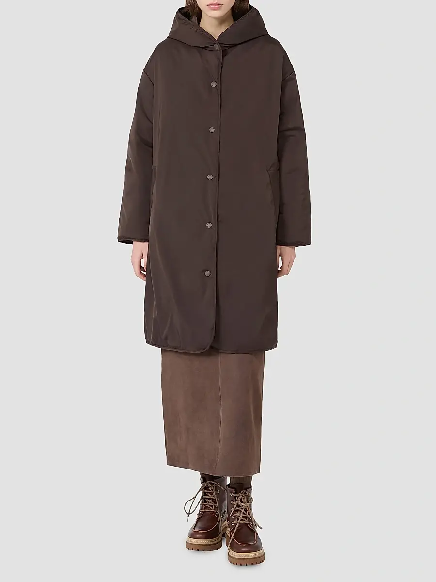 Weekend Max Mara Women's Reversible Down Coat in Technical Twill - Brown | Thumbnail 2 Weekend Max Mara Women's Reversible Down Coat in Technical Twill - Brown | Thumbnail 2