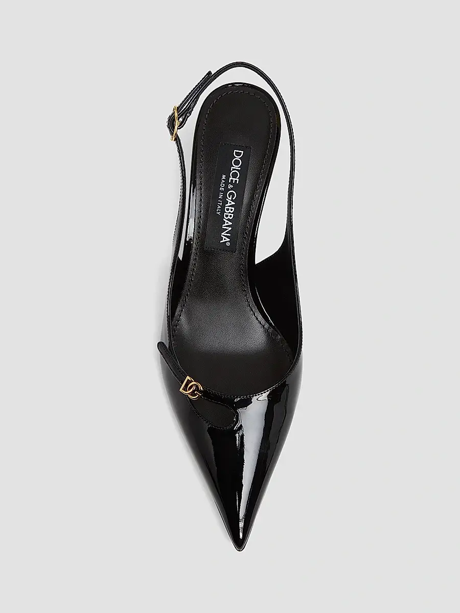 Dolce & Gabbana Women's Vernice 90MM Leather Stiletto Slingback Pumps | Thumbnail 4 Dolce & Gabbana Women's Vernice 90MM Leather Stiletto Slingback Pumps | Thumbnail 4