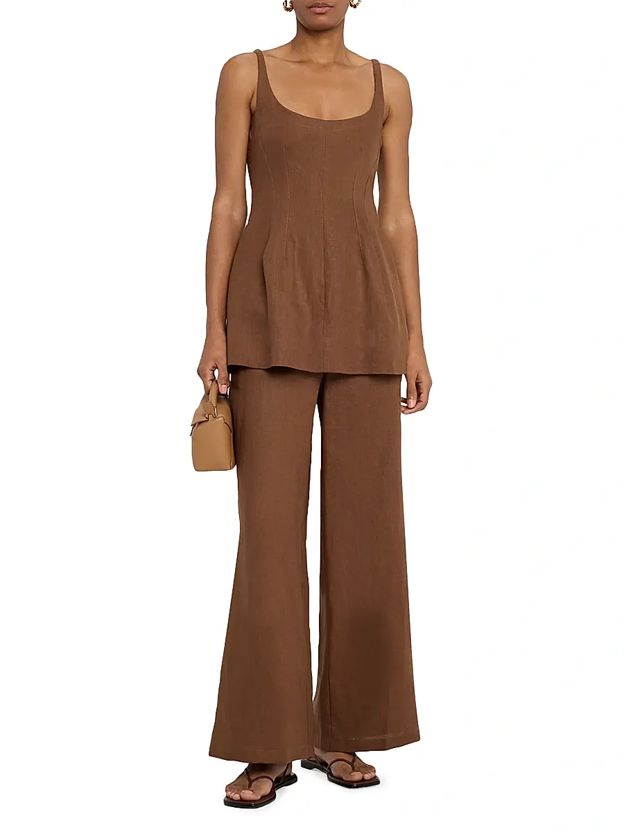 Faithfull The Brand Women's Syna Linen High-Rise Wide-Leg Pants | Thumbnail 2 Faithfull The Brand Women's Syna Linen High-Rise Wide-Leg Pants | Thumbnail 2