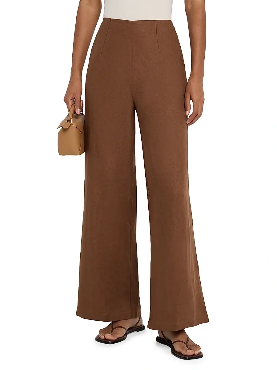 Faithfull The Brand Women's Syna Linen High-Rise Wide-Leg Pants | Thumbnail 3 Faithfull The Brand Women's Syna Linen High-Rise Wide-Leg Pants | Thumbnail 3