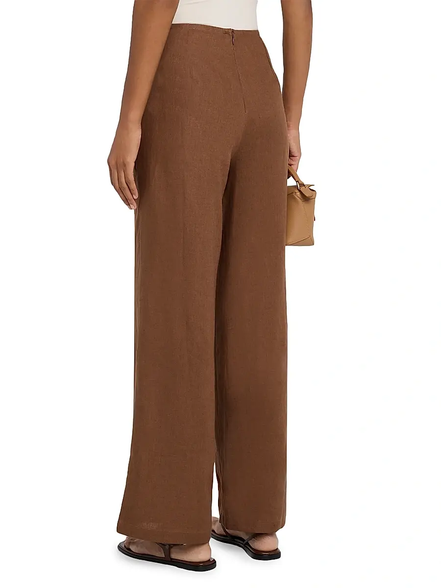 Faithfull The Brand Women's Syna Linen High-Rise Wide-Leg Pants | Thumbnail 4 Faithfull The Brand Women's Syna Linen High-Rise Wide-Leg Pants | Thumbnail 4