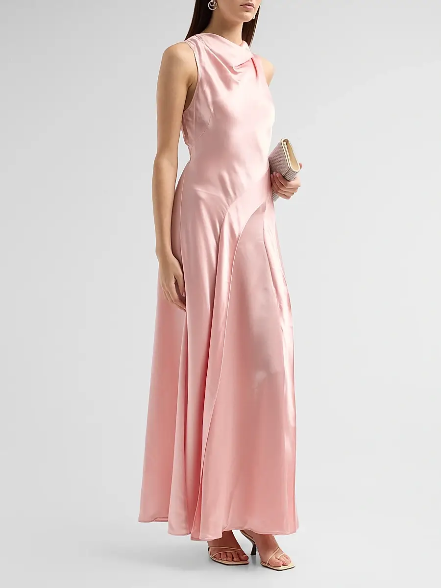 ACLER Women's Femme Fatale Lecha Satin Maxi Dress | Thumbnail 4 ACLER Women's Femme Fatale Lecha Satin Maxi Dress | Thumbnail 4
