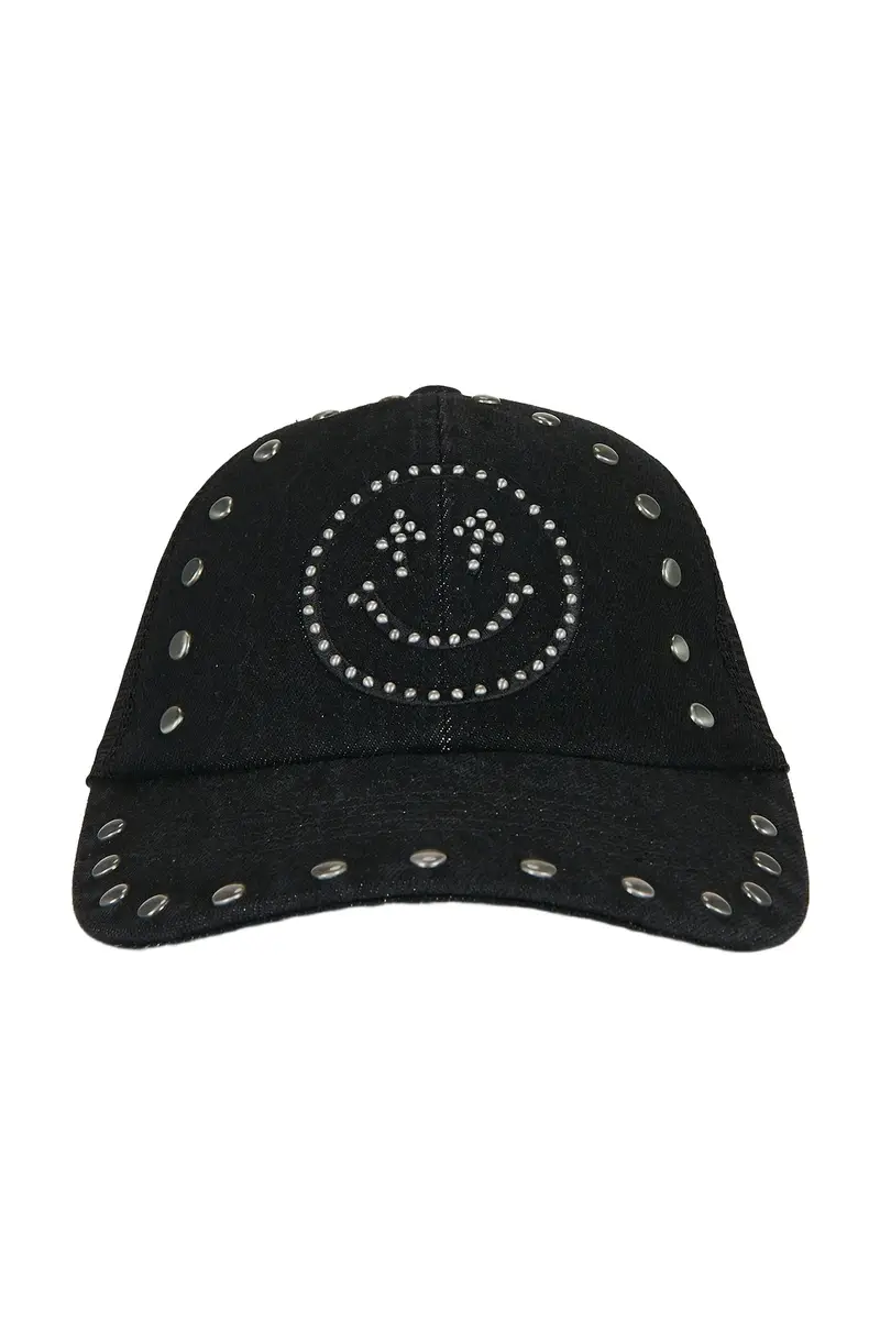Happy Caps Studded Smiley Meshback Hat
