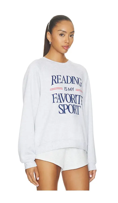 Sunny Somewhere Reading Is My Favorite Sport Raglan Crew Sweater | Thumbnail 2 Sunny Somewhere Reading Is My Favorite Sport Raglan Crew Sweater | Thumbnail 2
