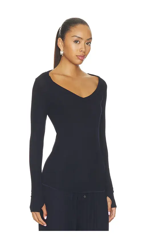 Michael Lauren Otis Long Sleeve Fitted V-neck | Thumbnail 2 Michael Lauren Otis Long Sleeve Fitted V-neck | Thumbnail 2