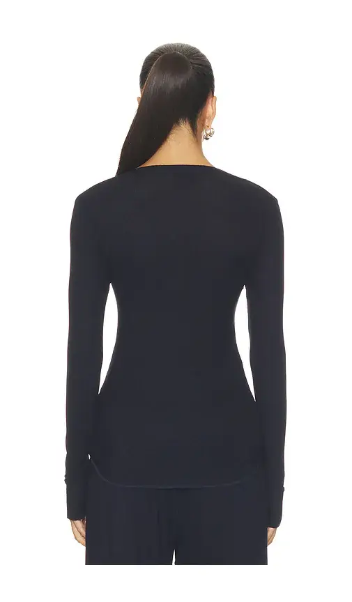 Michael Lauren Otis Long Sleeve Fitted V-neck | Thumbnail 3 Michael Lauren Otis Long Sleeve Fitted V-neck | Thumbnail 3