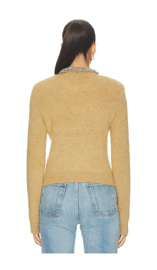Self-Portrait Brown Beaded Trim Knit Jumper | Thumbnail 3