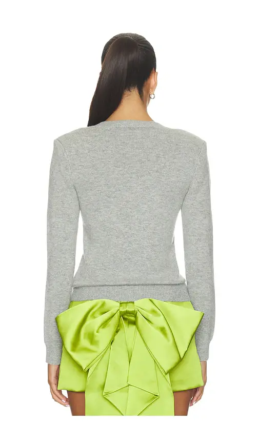 Self-Portrait Grey Flower Wool Jumper | Thumbnail 4 Self-Portrait Grey Flower Wool Jumper | Thumbnail 4