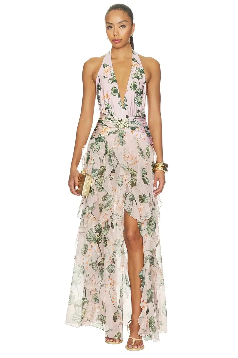 Lotus Plunge Maxi Dress Lotus Plunge Maxi Dress