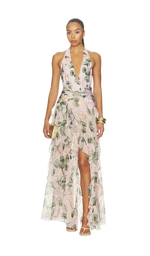 PatBo Lotus Plunge Maxi Dress | Image 1 PatBo Lotus Plunge Maxi Dress | Image 1