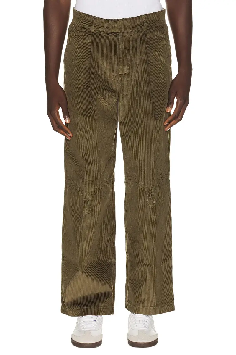 House of Sunny Wide Leg Pleated Cord Trousers