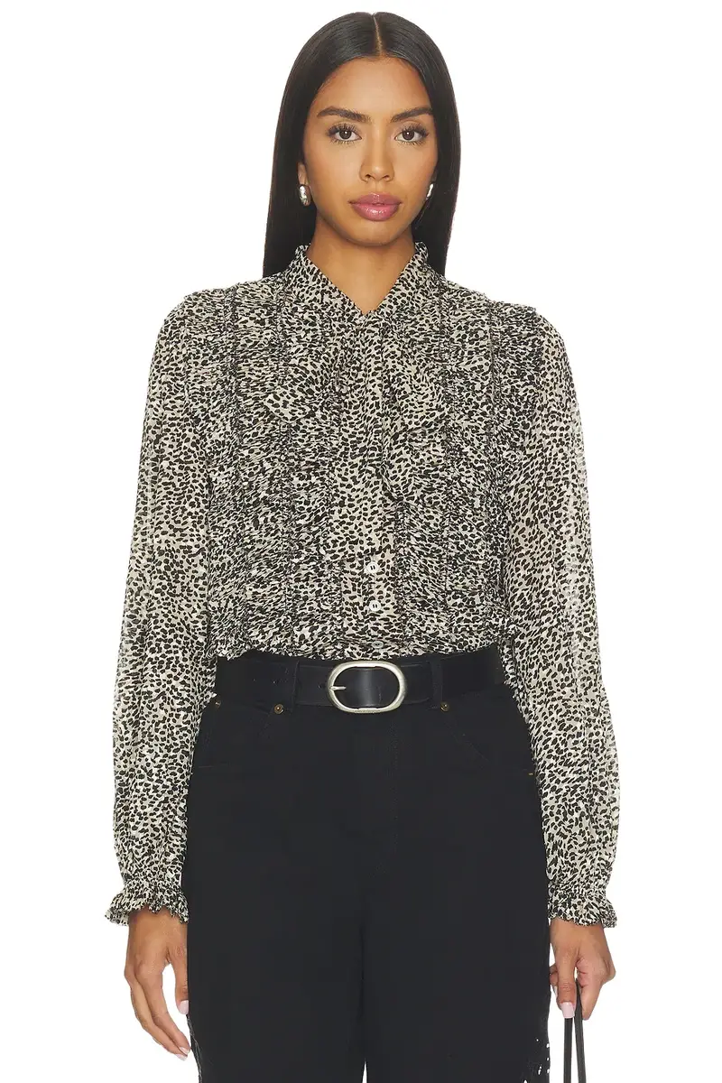 Charlize Print Longsleeve Bow Top Charlize Print Longsleeve Bow Top