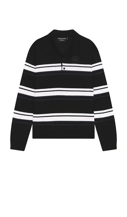 Canada Goose Petitot Striped Long Sleeve Knit Polo | Thumbnail 4 Canada Goose Petitot Striped Long Sleeve Knit Polo | Thumbnail 4