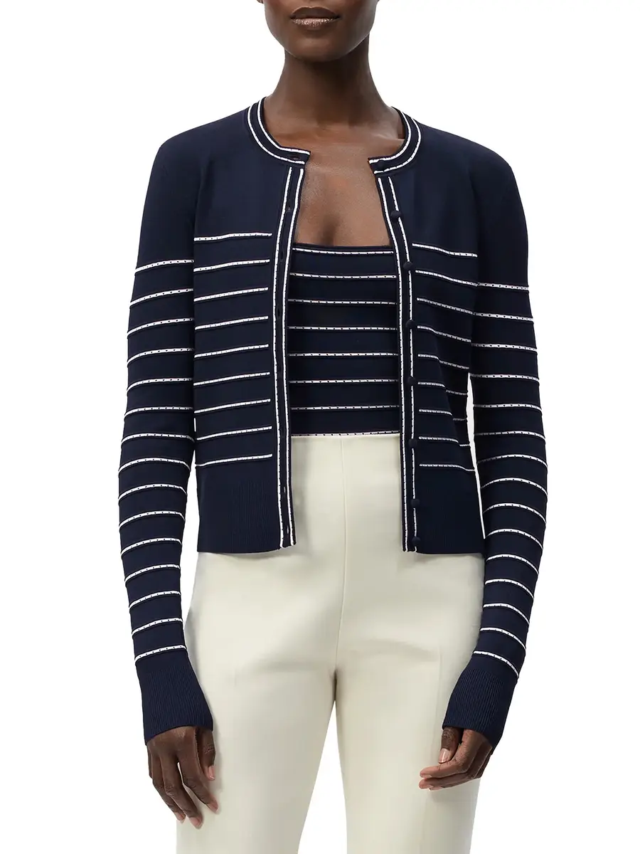 Adam Lippes Faye Striped Cardigan | Thumbnail 3