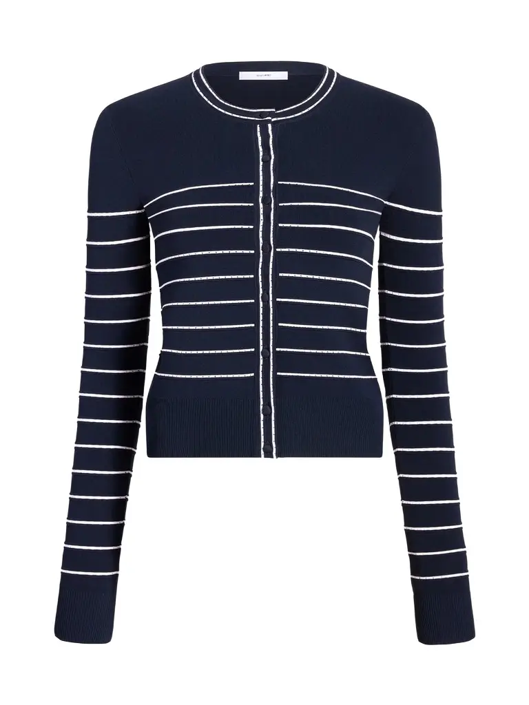 Adam Lippes Faye Striped Cardigan | Image 1 Adam Lippes Faye Striped Cardigan | Image 1