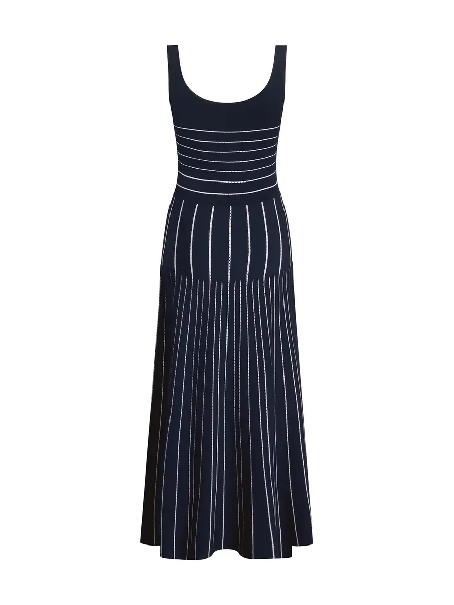 Adam Lippes Gemma Striped Knit Midi Dress | Thumbnail 2 Adam Lippes Gemma Striped Knit Midi Dress | Thumbnail 2