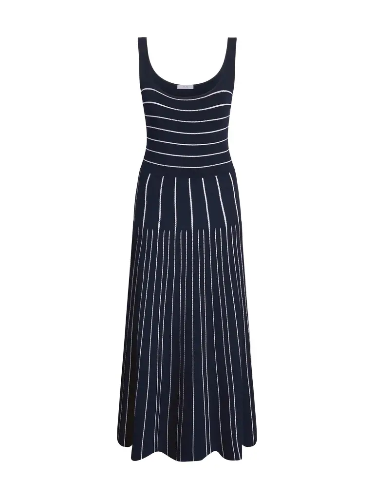 Adam Lippes Gemma Striped Knit Midi Dress | Image 1 Adam Lippes Gemma Striped Knit Midi Dress | Image 1