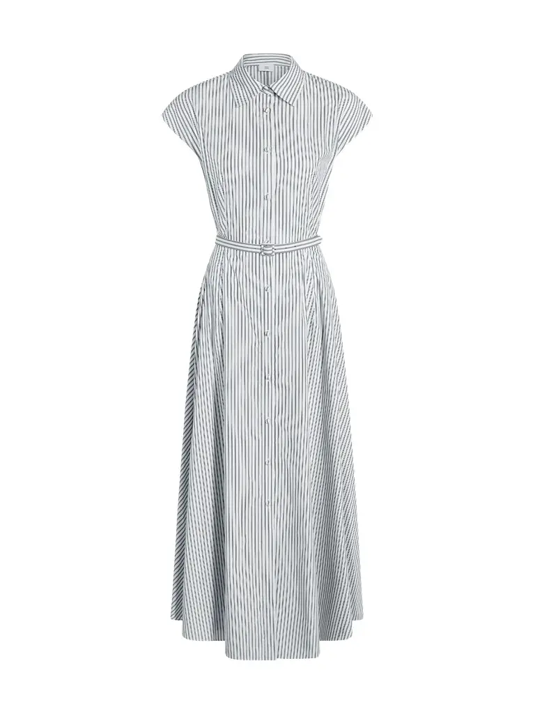 Adam Lippes Palmer Striped Cotton Sleeveless Shirtdress | Image 1 Adam Lippes Palmer Striped Cotton Sleeveless Shirtdress | Image 1