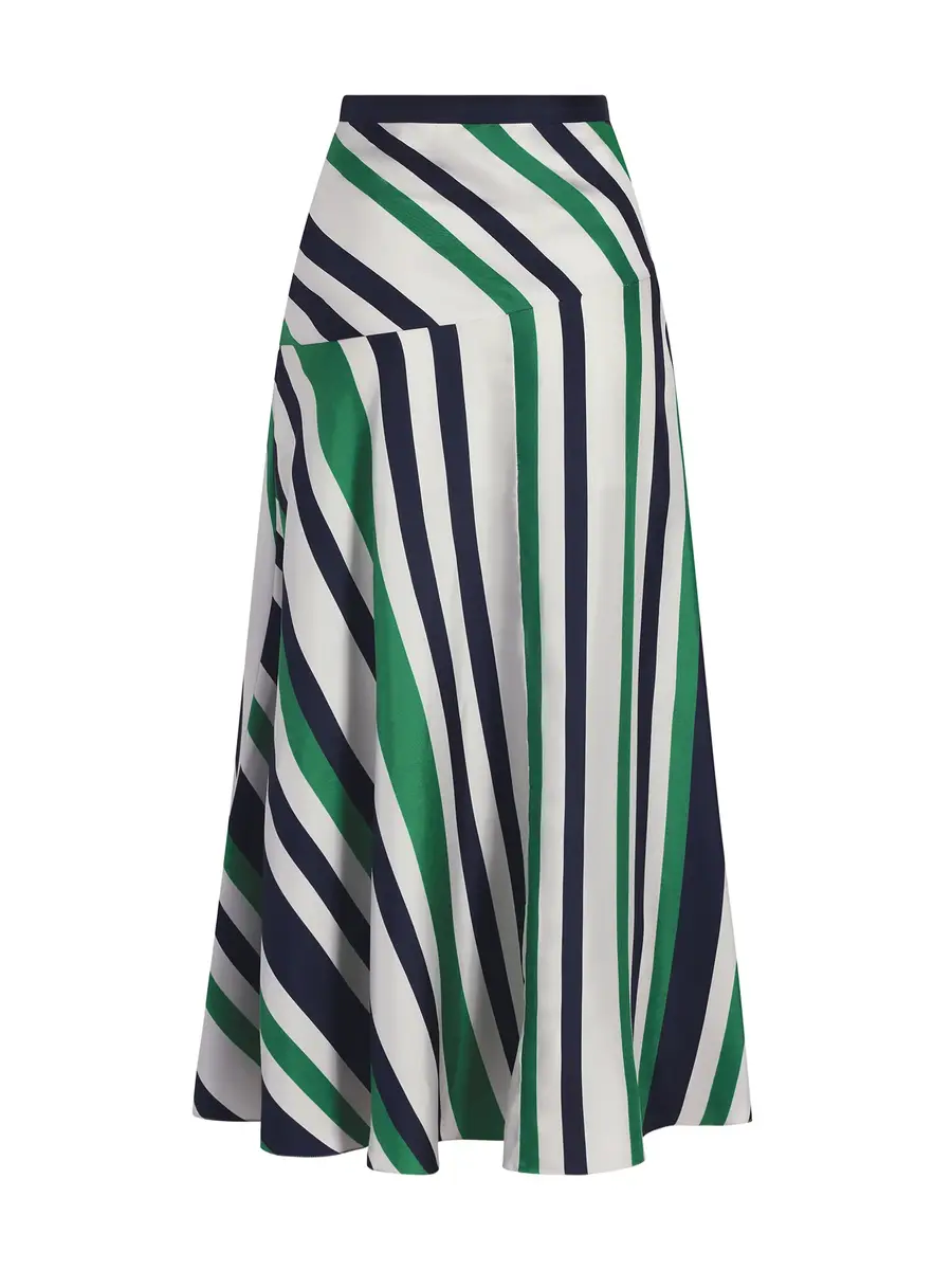 Adam Lippes Thea Striped Silk Midi Skirt | Thumbnail 2 Adam Lippes Thea Striped Silk Midi Skirt | Thumbnail 2
