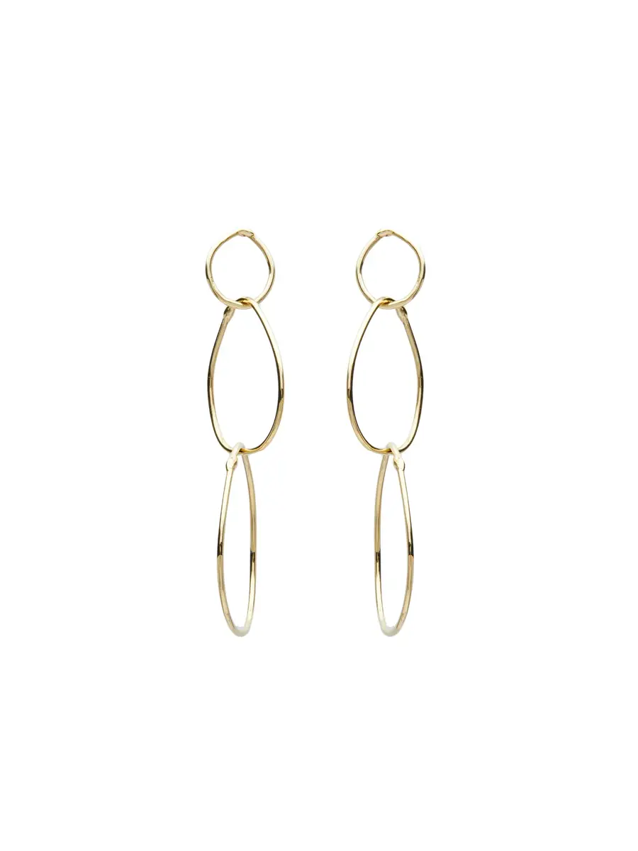 aligrace Yellow Gold Triple Hoop Earrings | Image 1 aligrace Yellow Gold Triple Hoop Earrings | Image 1