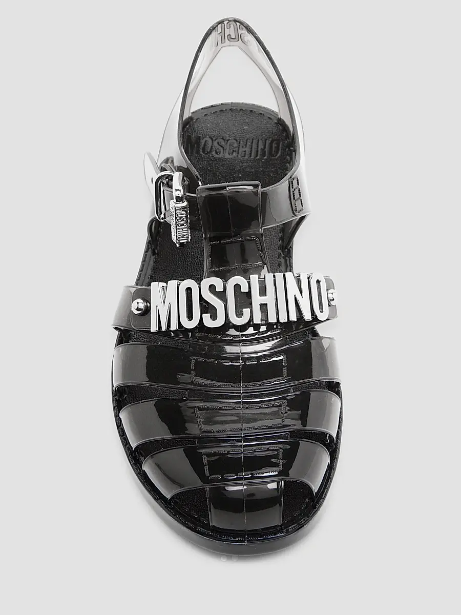 MOSCHINO Women's Lettering Jelly Fisherman Sandals | Thumbnail 4 MOSCHINO Women's Lettering Jelly Fisherman Sandals | Thumbnail 4