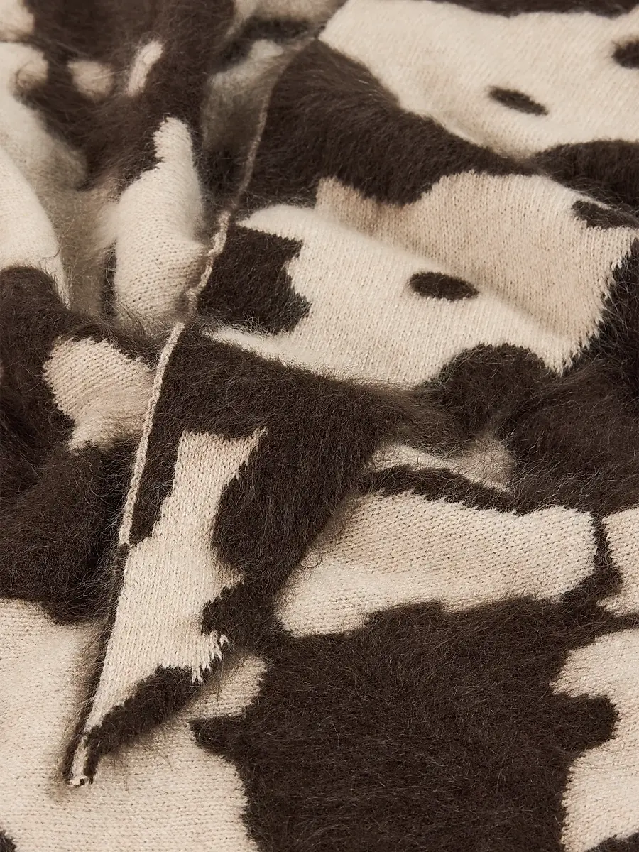 Guest In Residence Women's Grizzly Cowhide Wild Rag Cashmere Scarf | Thumbnail 4 Guest In Residence Women's Grizzly Cowhide Wild Rag Cashmere Scarf | Thumbnail 4