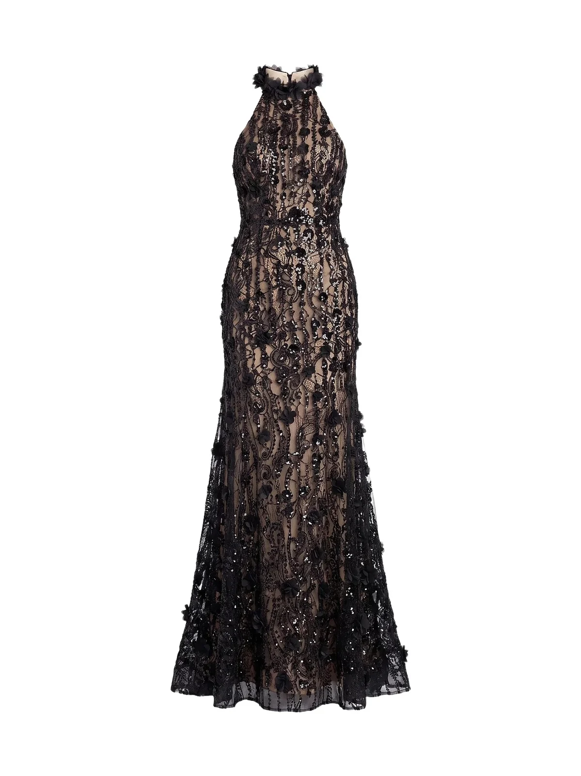Mac Duggal Women's Beaded Lace Sleeveless Mermaid Gown