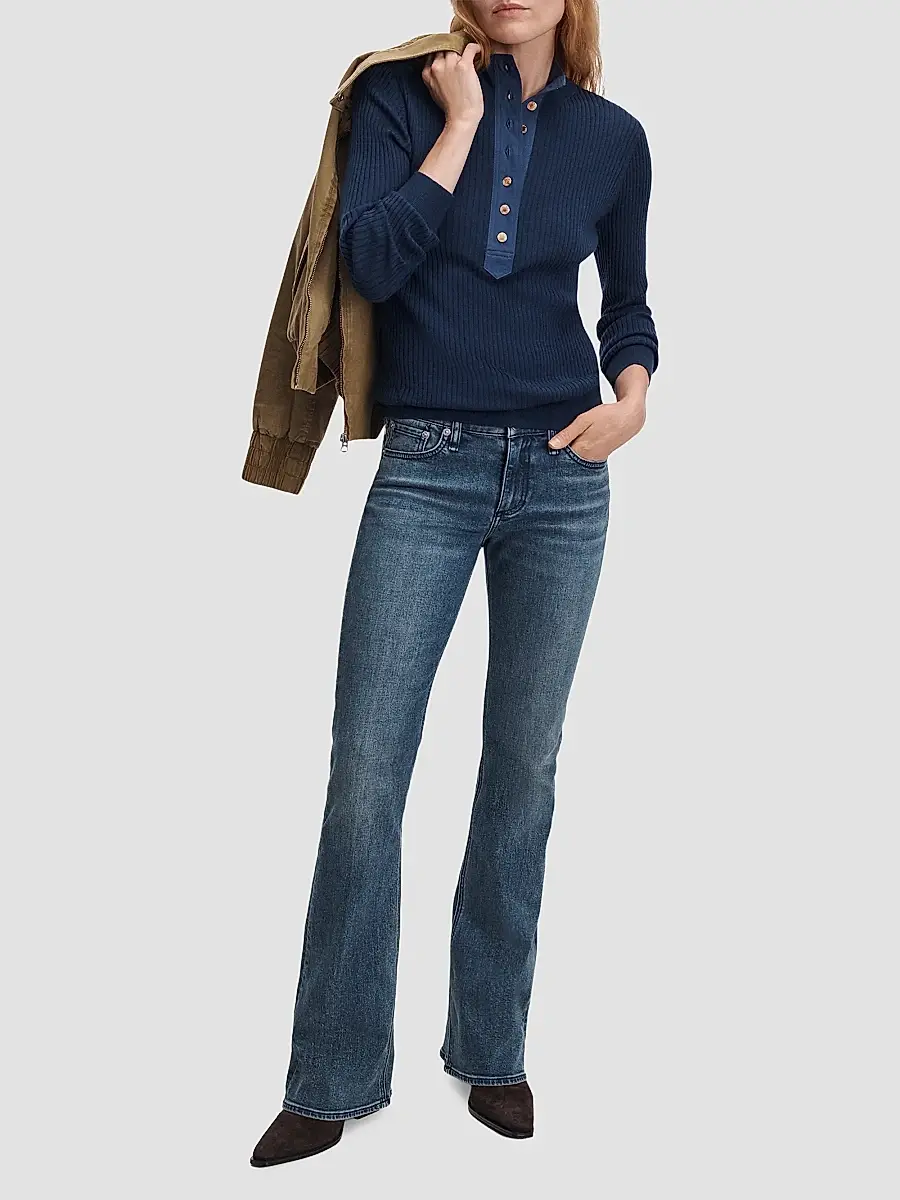 rag & bone Women's Kinsley Low-Rise Bootcut Jeans | Thumbnail 2