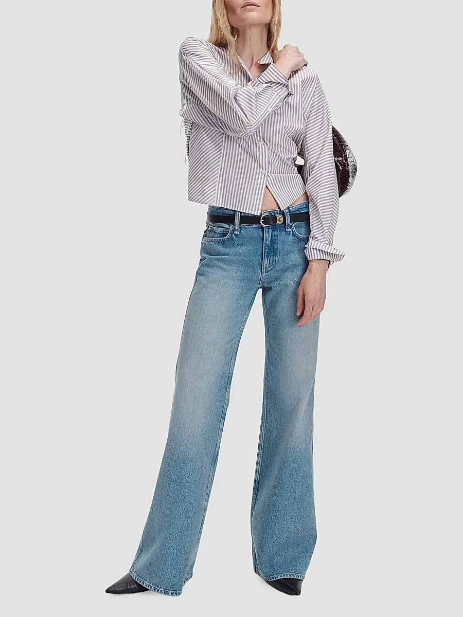 rag & bone Women's Josie Mid-Rise Relaxed Flared Jeans | Thumbnail 2
