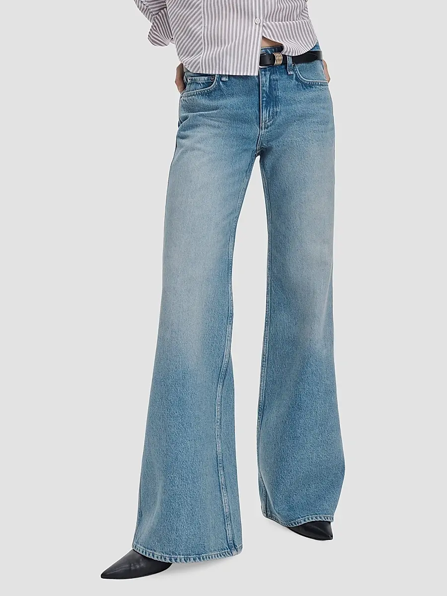 rag & bone Women's Josie Mid-Rise Relaxed Flared Jeans | Thumbnail 4
