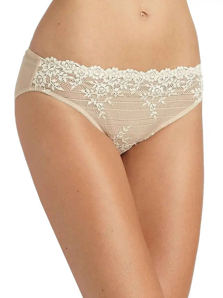 Wacoal Women's Embrace Lace Bikini Briefs - Natural - Size XL | Image 1 Wacoal Women's Embrace Lace Bikini Briefs - Natural - Size XL | Image 1