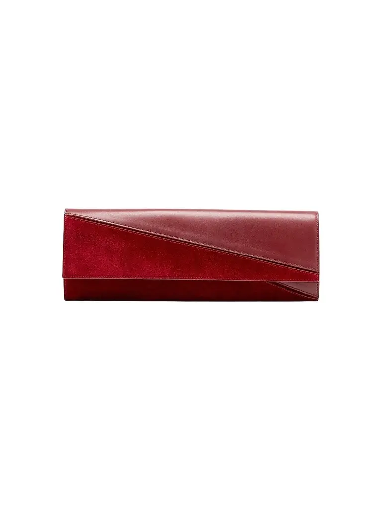 Proenza Schouler Women's Hex Leather & Suede Clutch - Madder | Image 1 Proenza Schouler Women's Hex Leather & Suede Clutch - Madder | Image 1