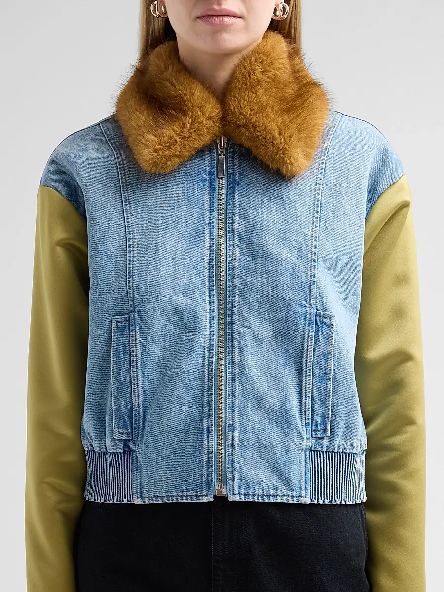 TANYA TAYLOR Women's Rue Mixed-Media Jacket | Thumbnail 5
