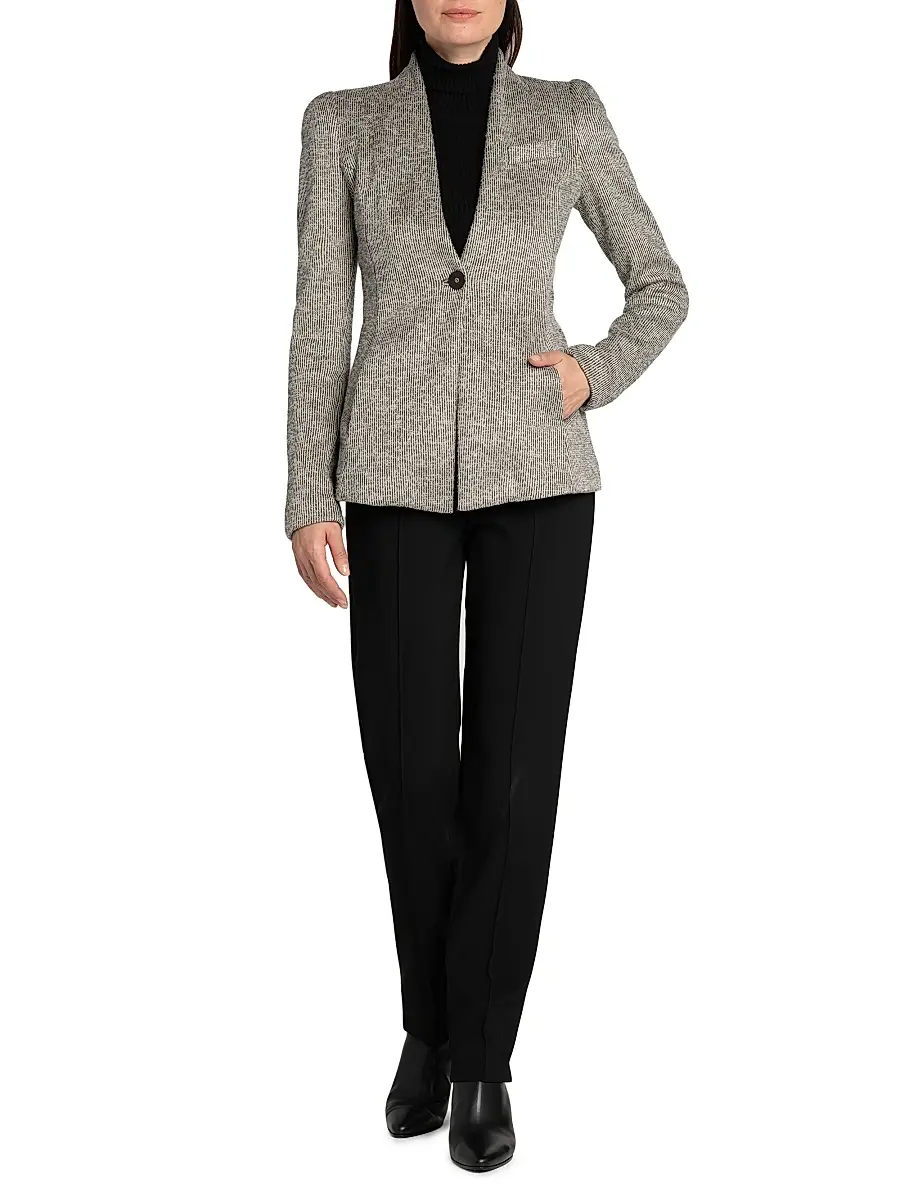 Giorgio Armani Women's Textured One-Button Blazer | Thumbnail 2 Giorgio Armani Women's Textured One-Button Blazer | Thumbnail 2