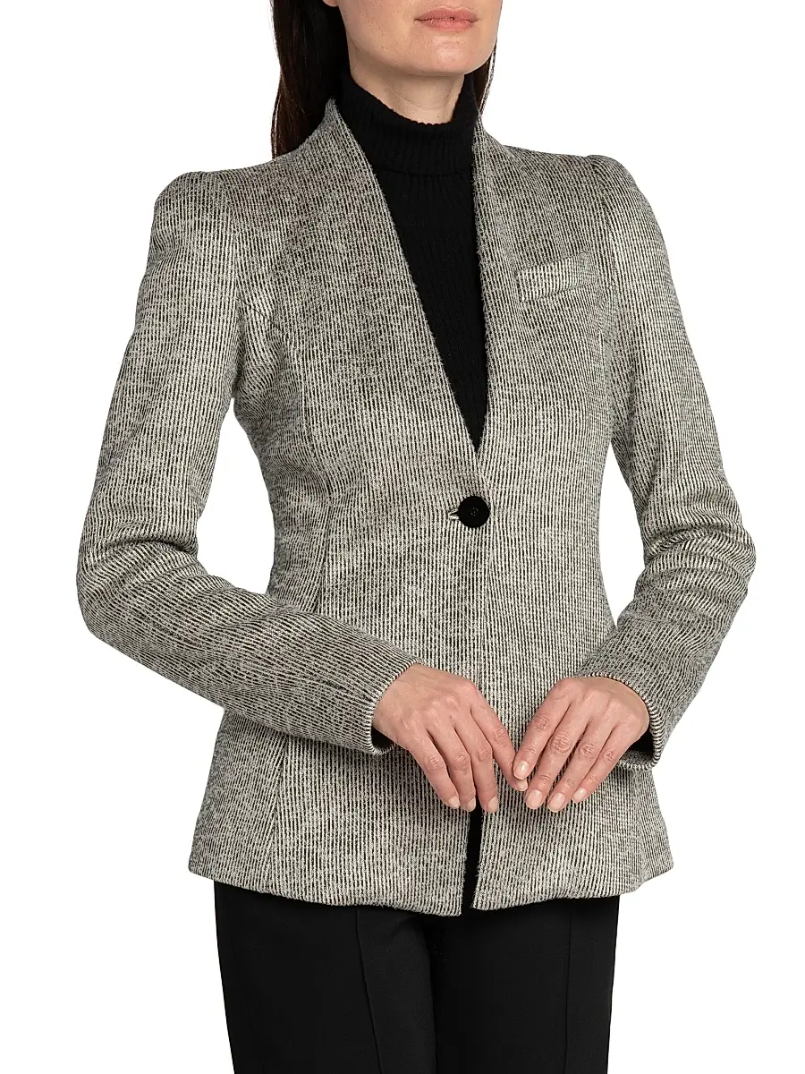 Giorgio Armani Women's Textured One-Button Blazer | Thumbnail 3 Giorgio Armani Women's Textured One-Button Blazer | Thumbnail 3