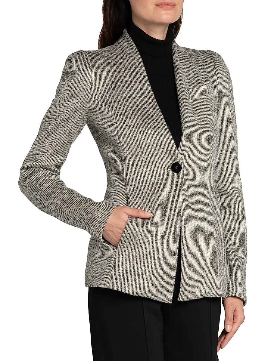 Giorgio Armani Women's Textured One-Button Blazer | Thumbnail 4 Giorgio Armani Women's Textured One-Button Blazer | Thumbnail 4