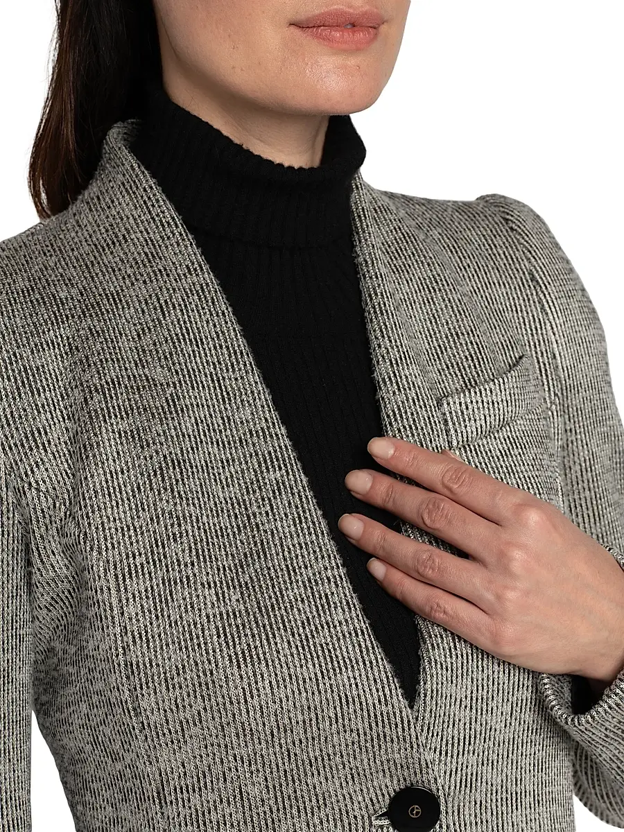 Giorgio Armani Women's Textured One-Button Blazer | Thumbnail 6 Giorgio Armani Women's Textured One-Button Blazer | Thumbnail 6