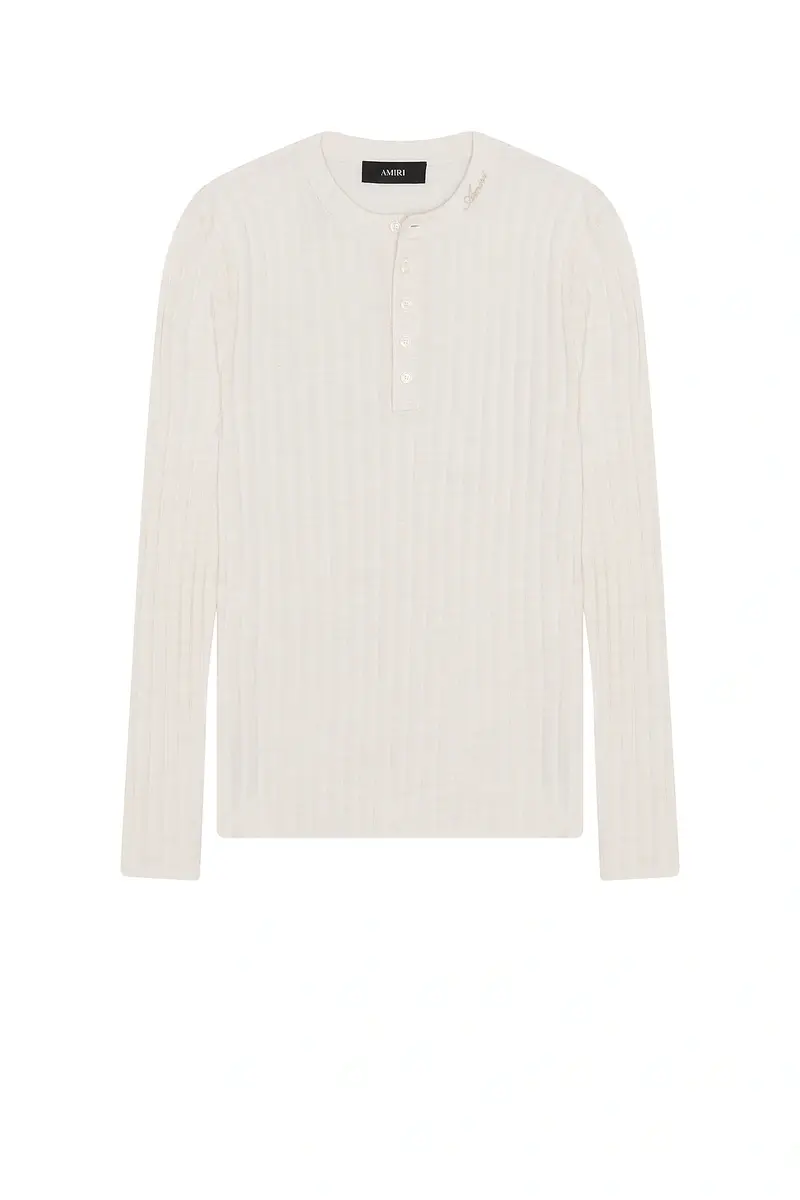 AMIRI Script Knit Henley | Thumbnail 4 AMIRI Script Knit Henley | Thumbnail 4