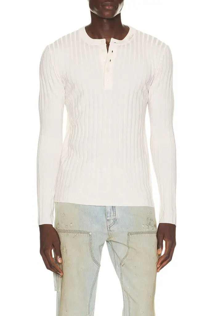AMIRI Script Knit Henley | Image 1 AMIRI Script Knit Henley | Image 1