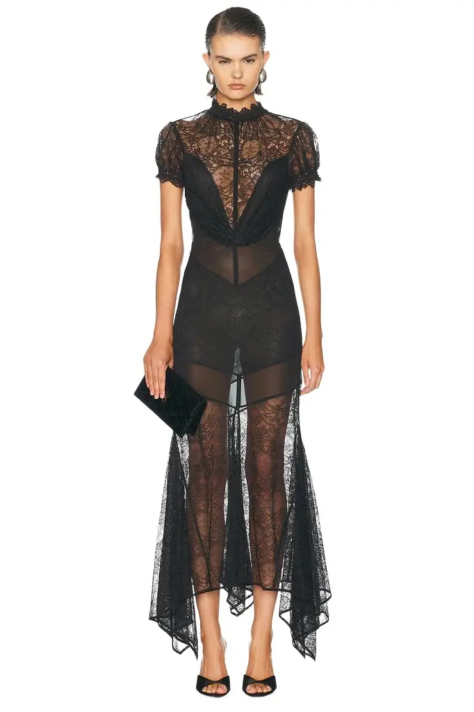 The Attico Lace Midi Dress | Image 1 The Attico Lace Midi Dress | Image 1
