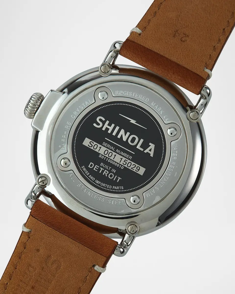Shinola 47mm Runwell Watch, White/Brown | Thumbnail 2 Shinola 47mm Runwell Watch, White/Brown | Thumbnail 2