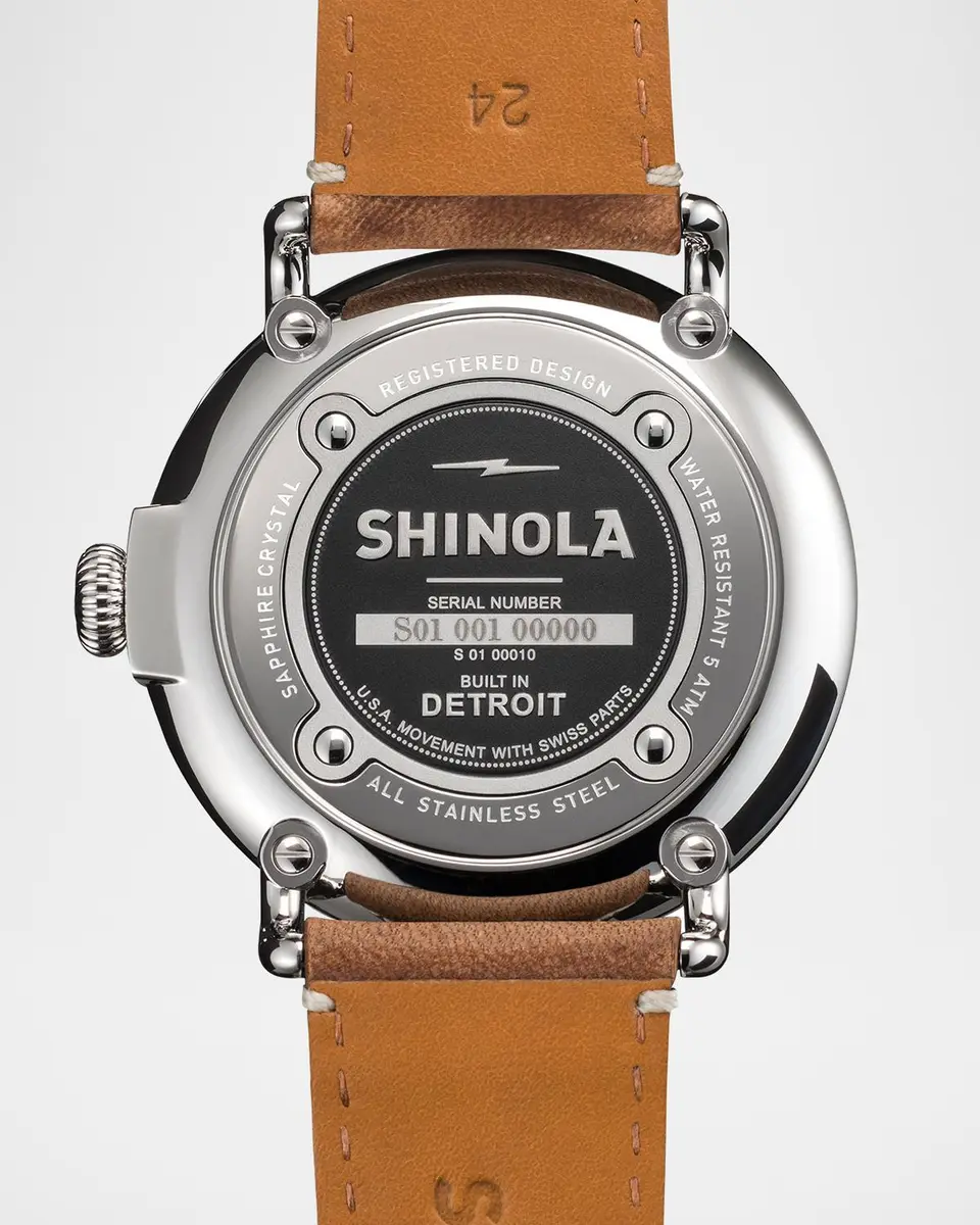 Shinola 47mm Runwell Watch, White/Brown | Thumbnail 3 Shinola 47mm Runwell Watch, White/Brown | Thumbnail 3
